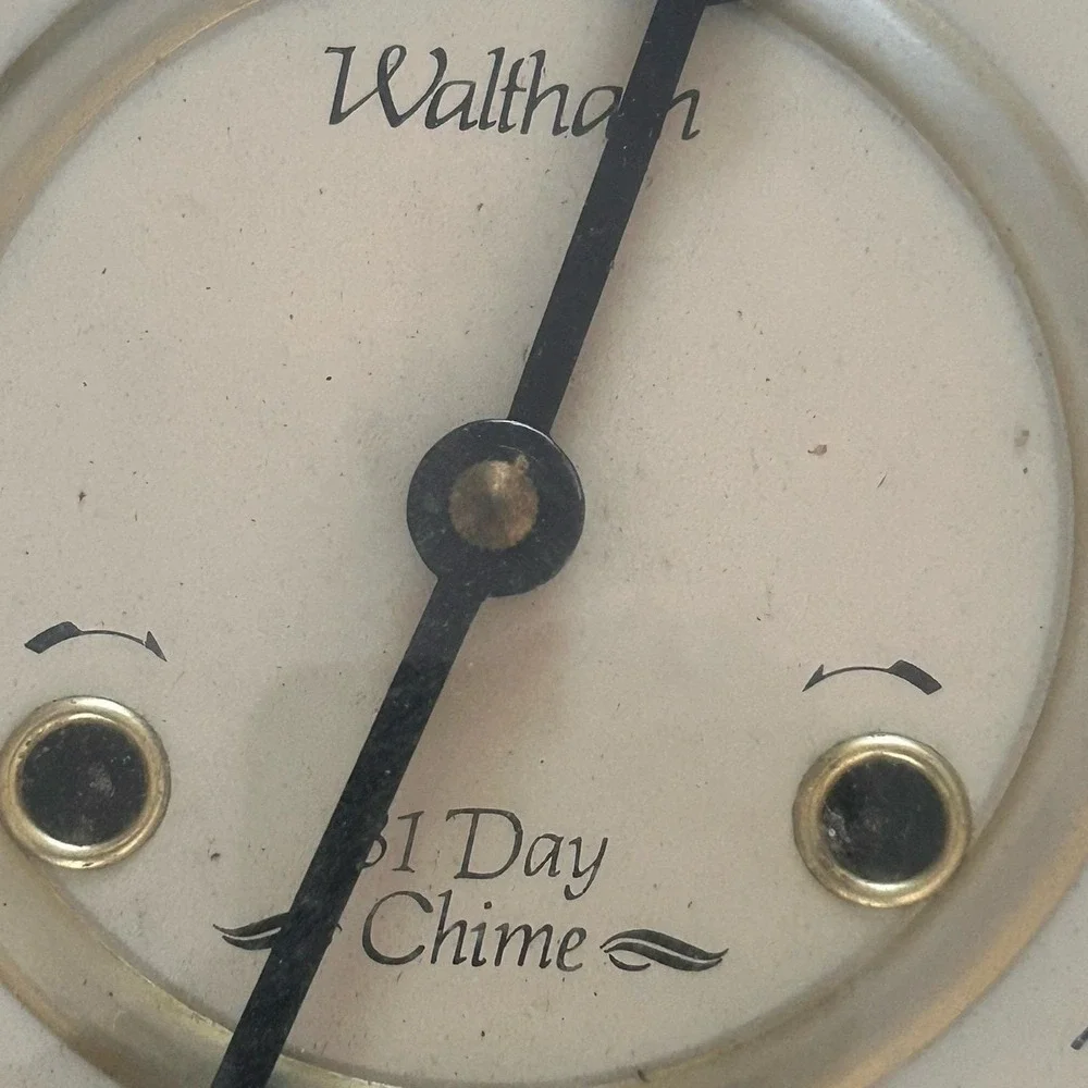 Vintage Waltham 31 Day Regulator Cherry Wood Chime Wall Clock w/Key Untested